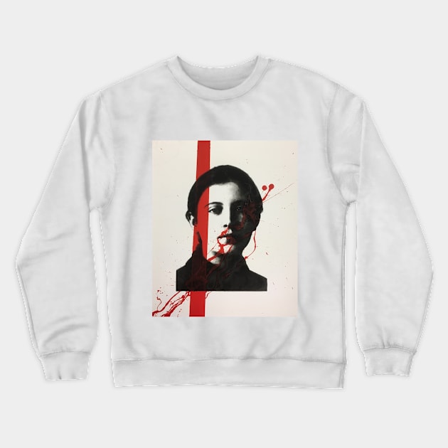 Lady In Red Crewneck Sweatshirt by LowLowLoco